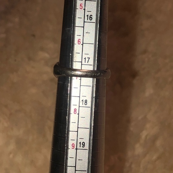 Vtg Sterling Silver & Blue Square Cubic Zirconia Floral Filirgree Band Sz 6.75 - Picture 12 of 12